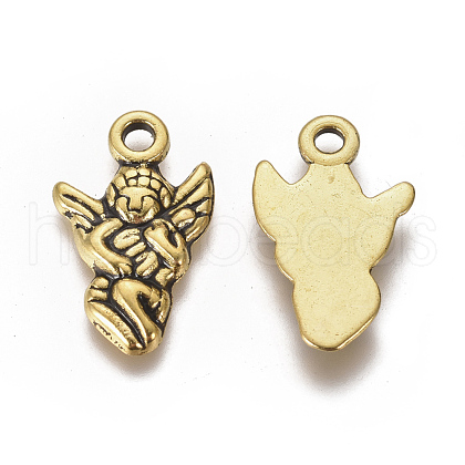 Tibetan Style Alloy Antique Golden Angel Pendants X-GLF0441Y-NF-1
