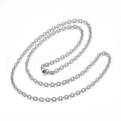 304 Stainless Steel Cable Chains Necklaces NJEW-G283-02P-1