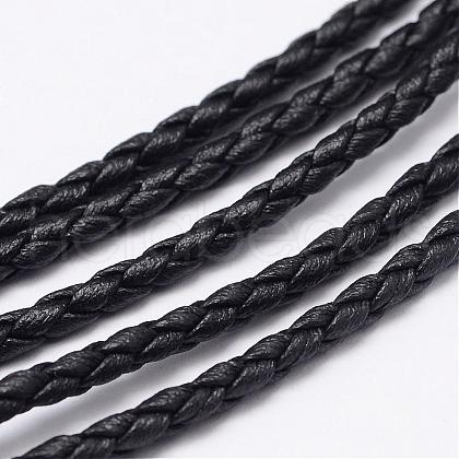 Braided PU Imitation Leather Cord LC-N009-01-3mm-1