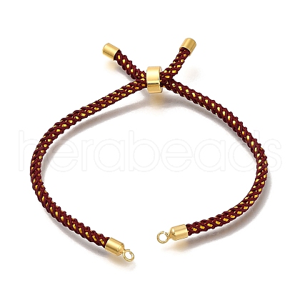Braided Cotton Cord Slider Bracelet Making MAK-R001-01G-04-1