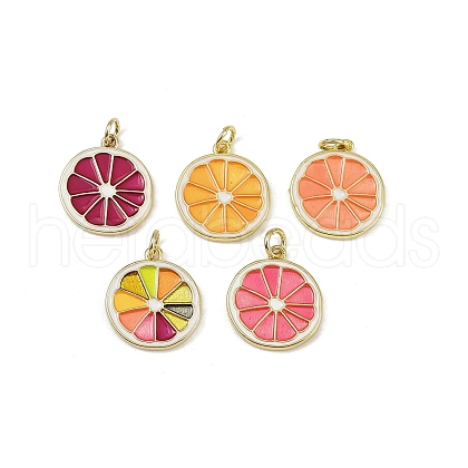 Brass Enamel Pendants KK-H072-14G-1