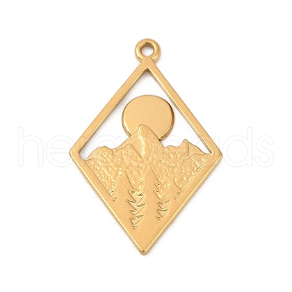 304 Stainless Steel Pendants STAS-C121-39G-1