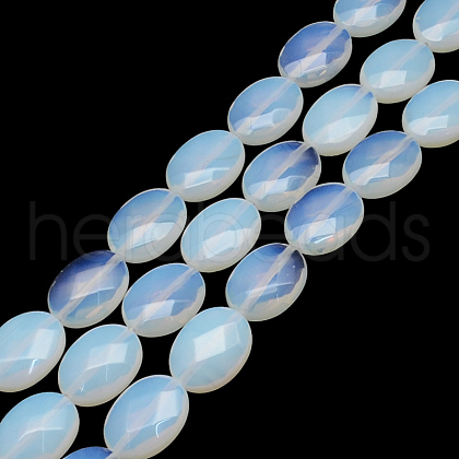 Faceted Oval Opalite Beads Strands X-G-R303-11-1