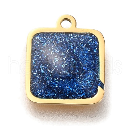 Ion Plating(IP) 304 Stainless Steel Sequins Enamel Charms STAS-P371-076G-1
