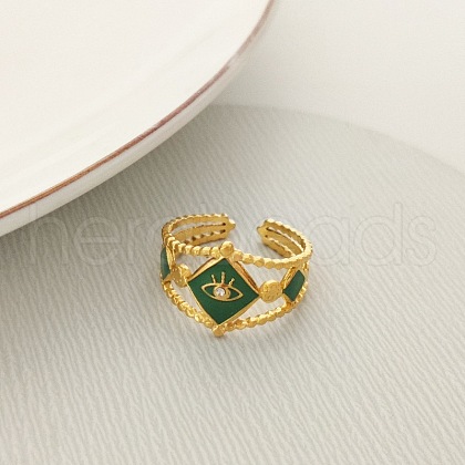 204 Stainless Steel Enamel Cuff Rings FS-WG1A4E8-02-1