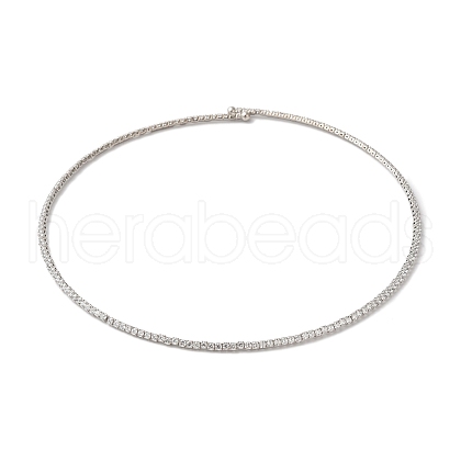 Rack Plating Brass Cubic Zirconia Elasticity Necklaces NJEW-S425-02P-1
