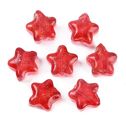 Transparent Spray Painted Glass Beads X1-GLAA-NH0003-01I-1