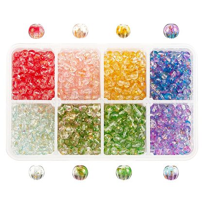 Transparent Spray Painted Glass Beads GLAA-PH0008-10B-1