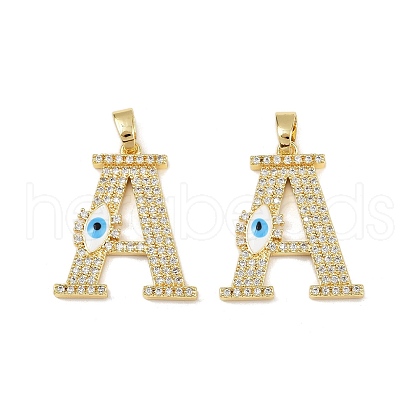 Brass Micro Pave Cubic Zirconia Pendants KK-H072-04G-1