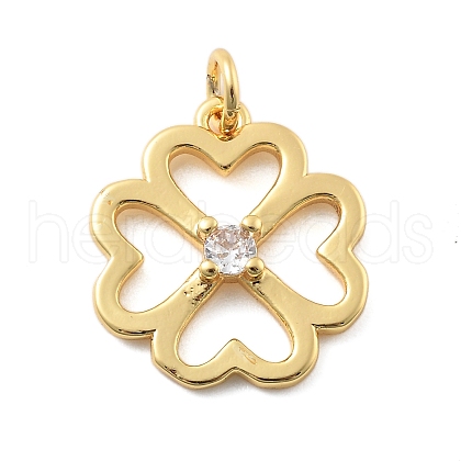 Brass Micro Pave Cubic Zirconia Pendants KK-L209-080G-1