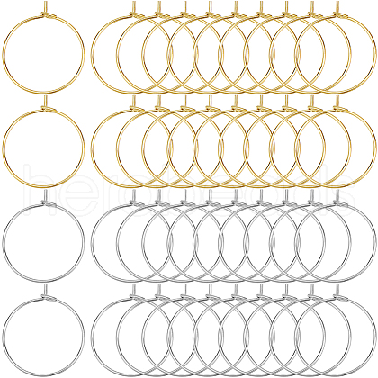 SOFPLATE 200Pcs 2 Colors Brass Wine Glass Charm Rings KK-SP0001-32A-1