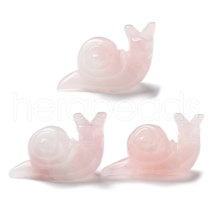 Natural Rose Quartz Carved Healing Snail Figurines G-K342-02B-1