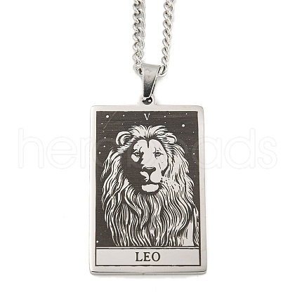 Non-Tarnish 304 Stainless Steel Tarot Pendant Necklaces NJEW-A026-01P-05-1