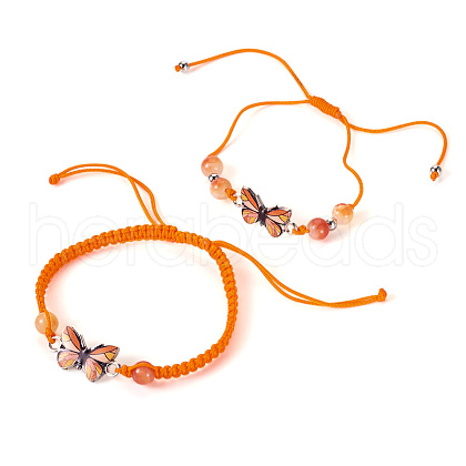 Adjustable Nylon Braided Bead Bracelets BJEW-TA00484-1