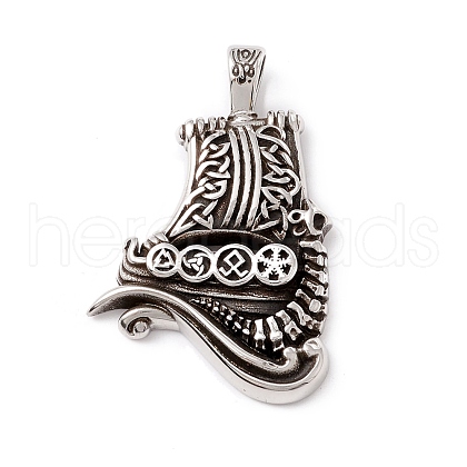 Tibetan Style 304 Stainless Steel Pendants STAS-P305-29AS-1