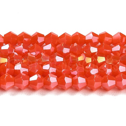 Opaque Solid Color Electroplate Glass Beads Strands GLAA-F029-P4mm-A03-1