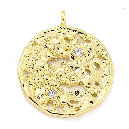 Brass Micro Pave Clear Cubic Zirconia Pendants FIND-Z044-06A-1