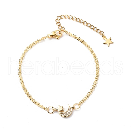 Clear Cubic Zirconia Link Bracelets BJEW-JB08843-1