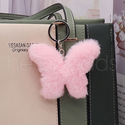 Imitation Rabbit Fur Keychain PW-WGED029-02-1