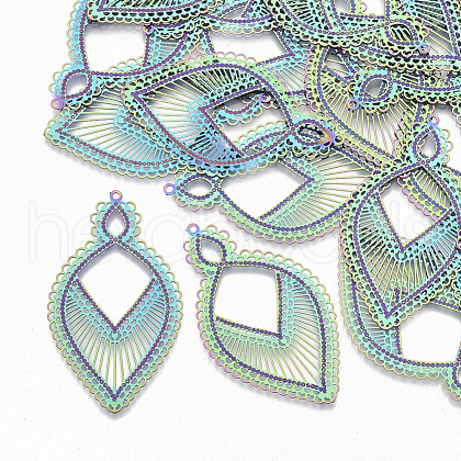 Ion Plating(IP) 304 Stainless Steel Filigree Big Pendants STAS-S108-78-1