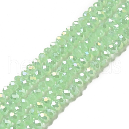 Electroplate Imitation Jade Glass Rondelle Beads Strands EGLA-F050B-02AB-1