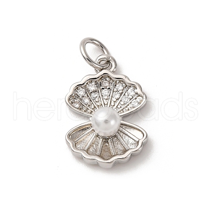 Brass Micro Pave Cubic Zirconia Pendants KK-I276-08P-1
