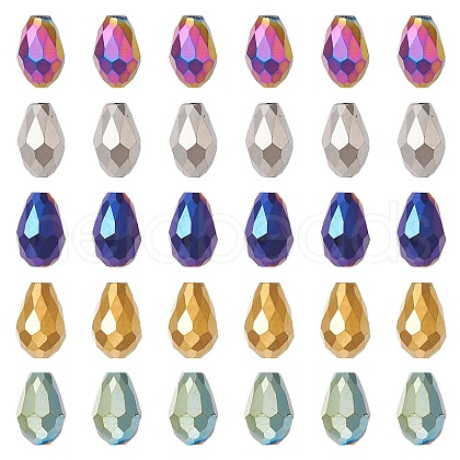 100Pcs 5 Colors Electroplate Glass Bead Strands EGLA-YW0001-62-1