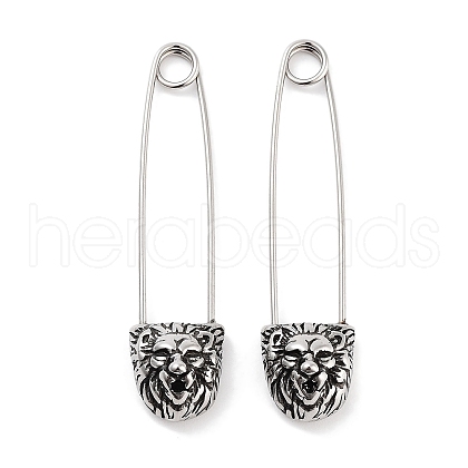 316 Surgical Stainless Steel Safety Pin Hoop Earrings for Women EJEW-Z050-32A-AS-1