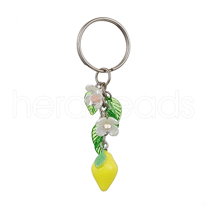 Fruits & Leaf Acrylic Pendant Keychain KEYC-JKC00680-03-1