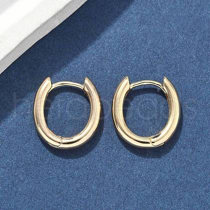 Oval Brass Hoop Earrings EJEW-D320-09G-1