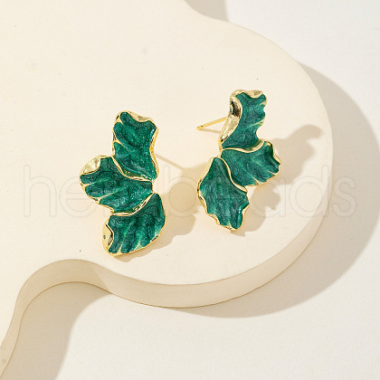 Flower Alloy Enamel Stud Earrings FS-WG50345-05-1