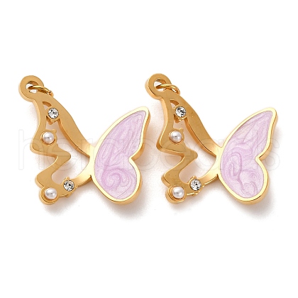 304 Stainless Steel Enamel Pendants STAS-U061-20G-02-1