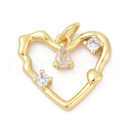 Brass Pave Cubic Zirconia 
Pendants KK-U062-64G-1