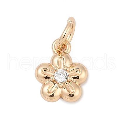Brass Micro Pave Cubic Zirconia Charms KK-Q096-03B-G-1