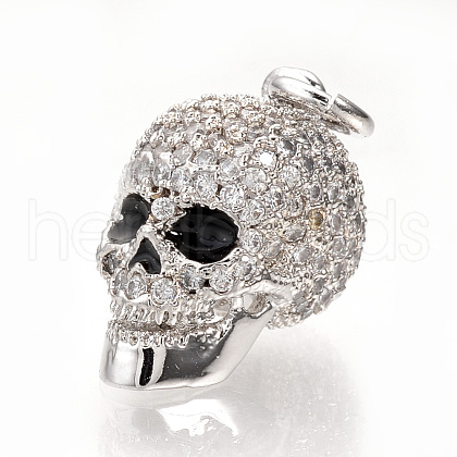 Brass Micro Pave Cubic Zirconia Pendants ZIRC-Q013-39P-1