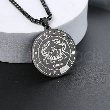 201 Stainless Steel Pendant Necklaces with Alloy Box Chain WGA45A6-16-1