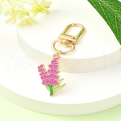 Alloy Enamel Flower Pendant Decorations HJEW-YW00023-04-1