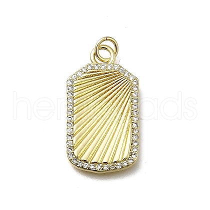 Brass Micro Pave Cubic Zirconia Pendants X-KK-C090-16G-1