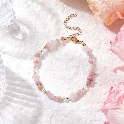 Natural Quartz Chip Beaded Bracelets for Women BJEW-JB11742-01-1