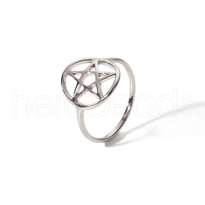 Stainless Steel Hollow Lucky Star Ring Women Fashionable Durable Ring EU4995-4-1