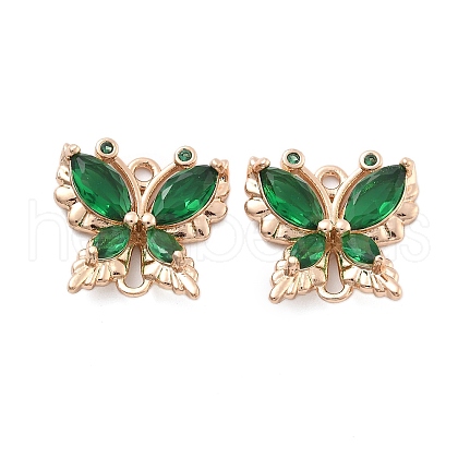 Brass Glass Connector Charms X-KK-B125-08G-05-1