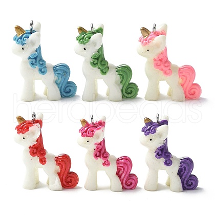 Unicorn Resin Pendants CRES-U005-02P-1