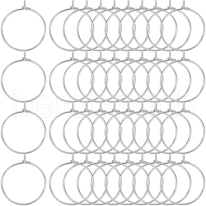 SOFPLATE 200Pcs Brass Wine Glass Charm Rings KK-SP0001-31A-P-1