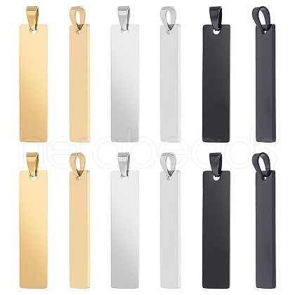 Unicraftale 12Pcs 3 Colors 304 Stainless Steel Pendants STAS-UN0044-19-1