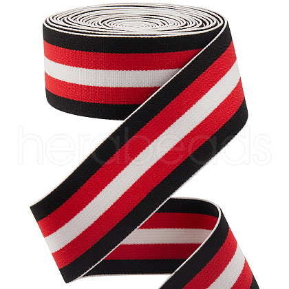 Gorgecraft 4.7 Yards Flat Nylon Striped Elastic Band OCOR-GF0003-84A-1