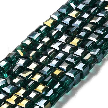 Electroplate Glass Beads Strands EGLA-D018-6x6mm-53-01-1
