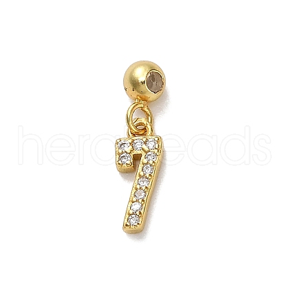 925 Sterling Silver Micro Pave Clear Cubic Zirconia European Dangle Charms STER-A045-01G-7-1