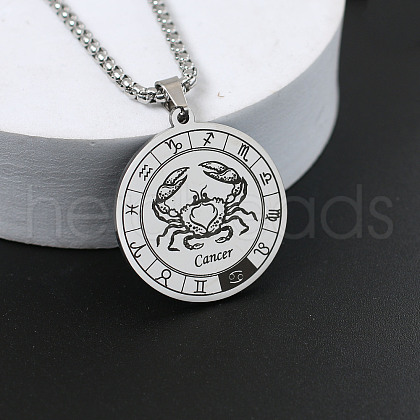 201 Stainless Steel Pendant Necklaces with Alloy Box Chain WGA45A6-04-1