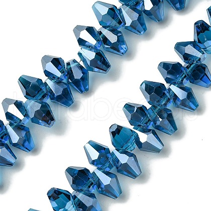 Transparent Electroplate Glass Beads Strands GLAA-K064-06A-HR01-1