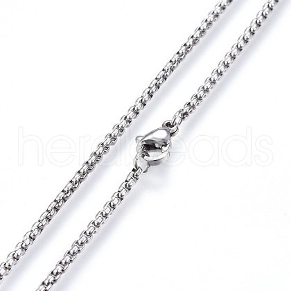 304 Stainless Steel Rolo Chain Necklaces NJEW-L047-02B-P-1